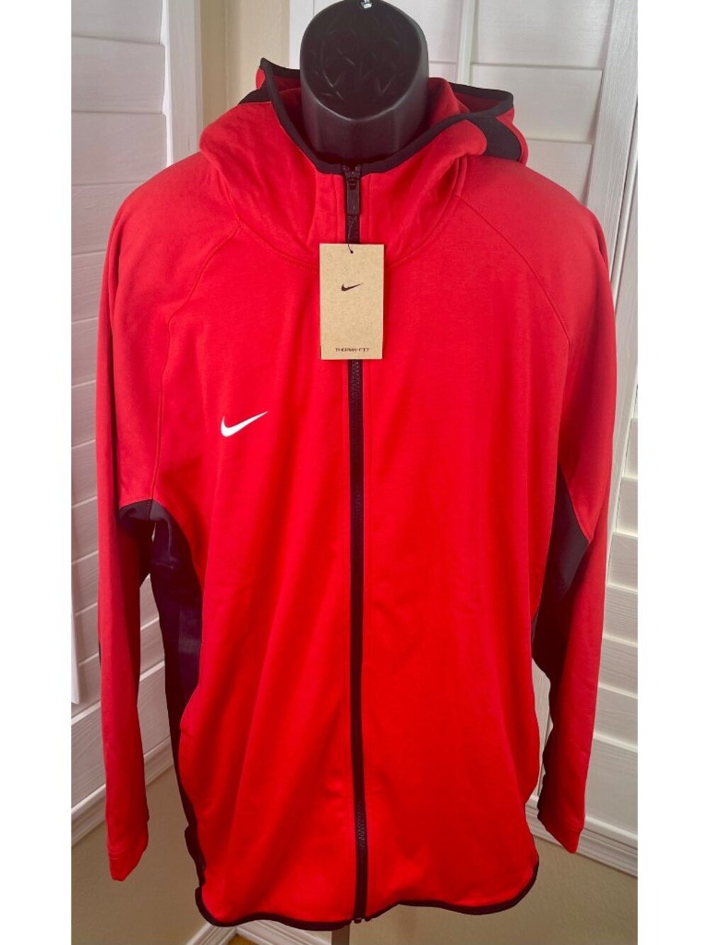Nike Therma-Fit Showtime Full-Zip Red Basketball Hoodie FD1132-661, Men 2XL, NWT